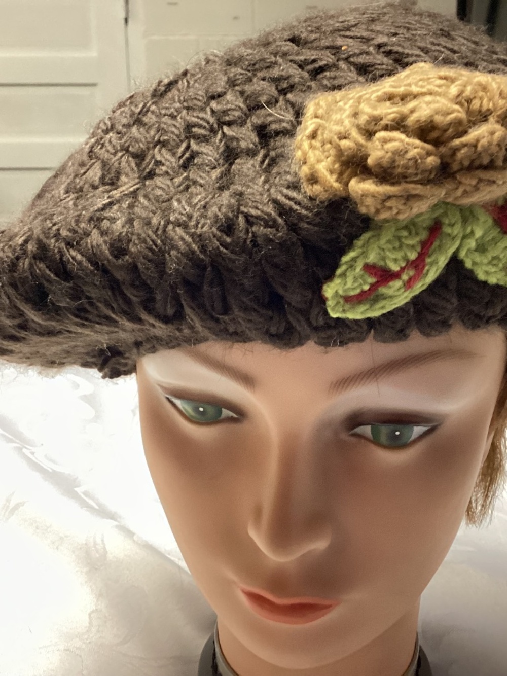 KNIT. BERET.  really really cute. Look at the design. One size fits most
